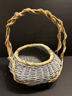 X-large Wicker Basket  vintage   Belonged To Grandma 18  Diameter  19  Tall Blue