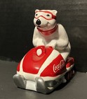 Vtg  Coca Cola Polar Bear Always Snowmobiling  5  Ceramic Figurine 1995  jj 