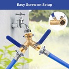 3 4       Heavy-duty Brass 2-way Garden Hose Splitter With Extended Metal And Rubbe