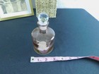 Vintage Glass Perfume Bottle With Crystal Stopper   Elegant Etched Design