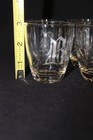 Vintage Clear Glass Etched Stemless Cordial Glasses  Set Of 4