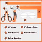 Rexbeti 10piece Kids Tool Set With Real Hand Tools  Orange Durable Storage Ba   