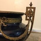 Antique French Cobalt Blue Porcelain   Bronze Mounted Sevres Style Centerpiece