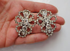 Vintage Edwardian Clear Rhinestone Shoe Buckles Clip