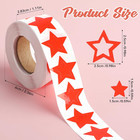 500 Pcs Tanning Stickers Roll  1 Inch Red Self-adhesive Star Shape Stickers For