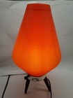 Vintage Mcm Atomic Beehive Orange Ribbed Plastic Tripod Table Lamp 14 