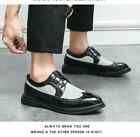38-47 Breathable Mens Wing Tip Brogue Lace Up Formal Dress Pu Leather Shoes Size