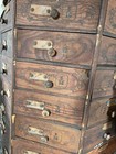 Vintage Wooden Antique Rotating Octagon Hardware Store Cabinet
