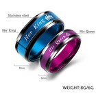 His Queen Her King Stainless Steel Matching Couple Promise Ring Valentine s Gift