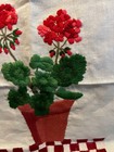 Vintage Finished Crewel  Embroidery Geraniums