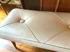 Vintage Mid-century Modern Retro Mcm Peg Leg Footstool Ottoman Bench Vinyl Stool