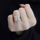 14kt Yellow Gold Plated 4ct Cushion Cut Real Moissanite Women s Solitaire Ring