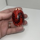 Vintage Ukrainian Pysanky Hand Painted Wooden Batik Folk Art Easter Egg Set Of 3