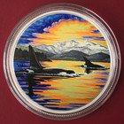 Orcas In The Moonlight 2017 Canada 30 Dollars 2 Oz 999 Silver Coin In Ogp