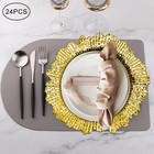 24pcs 13  Chargers Plate Round Gold Salad Reef Plate For Wedding Dinner Decor