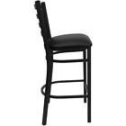 Flash Furniture Hercules 31  Ladder Back Metal Bar Stool In Black