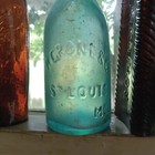St louis mo H grone   Co A dhc Civil War Era Privy Dug Long Neck Soda Bottle