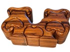 Fred Buss Mushroom Puzzle Box 6-piece Mcm Mid Century Wood Jewelry Case Vintage