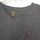 Polo Ralph Lauren Men   s Gray Knit V-neck Pullover Sweater Embroidered Logo L