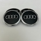 Set Of 4 Black Chrome Wheel Center Caps 69mm Fits Audi A3 A4 A6 Q3 Q5