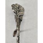 Rare Dutch Antique 1929 Pansy Sterling Silver Cream Spoon With Hook Floral