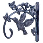 Hummingbird Plant Hanger Flower Hook Decorative Verdigris Cast Iron 11 25  Deep