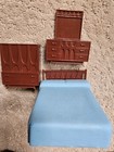 Vintage Broyhill Brasilia Mid-century Modern Plastic Dollhouse 3 Pc Bedroom Set