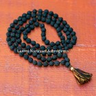 Rare Non Dye Original Black Rudraksha Mala 108   1 Beads 7 Mm Size Necklace