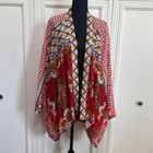Johnny Was Kimono Red Mixed Print Xl