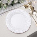 10 Pcs Plastic White With Basketweave 10  Plates Disposable Party Wedding Sale