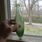 Green Early Square Wedge Lip Torpedo Soda Bottle Dug 1850s Philadelphia Privy