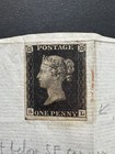 Great Britain Qv 1d Black Plate 8 On Part Cover To Coughton  From Manchester 