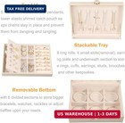 2 Layer Jewelry Box Organizer With Removable Tray  Vintage Gift  Apricot