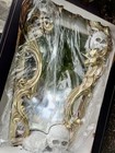 Christian Siriano 23 In Gold Coffin Mirror W Skulls Halloween Decor New