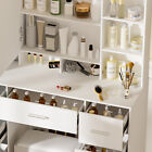 Vanity Set With Led Lighted Mirror 7 Drawers Makeup Dressing Table Dresser Desk