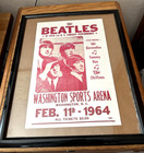 Vintage  the Beatles  - Framed Concert Poster  feb  11  1964   21 In  X 17 In  