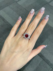 2 20 Ct Round Cut Natural Ruby Diamond Engagement Ring 14k White Gold Size 7