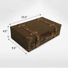 Vintage Suitcase Trunk Train Case Leather Suitcases Retro Antique Luggage Decor