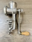 Montgomery Ward s Cast Iron Meat Grinder Wood Handle Vintage Rare Condition     