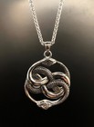 Never Ending Story Inspired  Auryn Double Ouroborous Charm Pendant Necklace