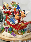 Disney Parks Christmas Santa Mickey Sleigh Figurine Minnie Donald Goofy