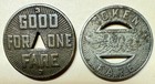 Two  2  Vintage Railways Tokens  Pittsburgh Railway Co  1922