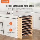Uimoso 72 Bottle Stackable Modular Wine Rack Bamboo Wood Display Shelf 8-tier