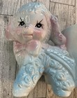 Vintage Planter Nursery Baby Anthropomorphic Baby Lamb Pulling Cart Taiwan Mcm
