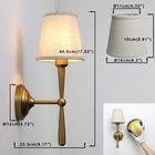 Brass Linen Shade Wall Sconce Set Of 2 Vintage Boho E26 Hardwired