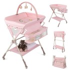 Portable Baby Changing Table  Foldable Diaper Changing Station With Wheels  A   