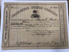 A o-1857 Charleston Bridge Co  South Carolina Early Stock Fully Issued J  O   hear