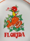 Vintage 70s Florida Orange Bird Souvenir Plate 6 75  Walt Disney Japan Citrus