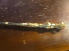 Antique Art Nouveau Hand Mirror Bronze Ornate Vanity  Beveled Glass 15 Inch
