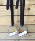 Brown Adult Stirrup Leathers   4 3 4  Irons Offset Stirrups Pads English Saddle